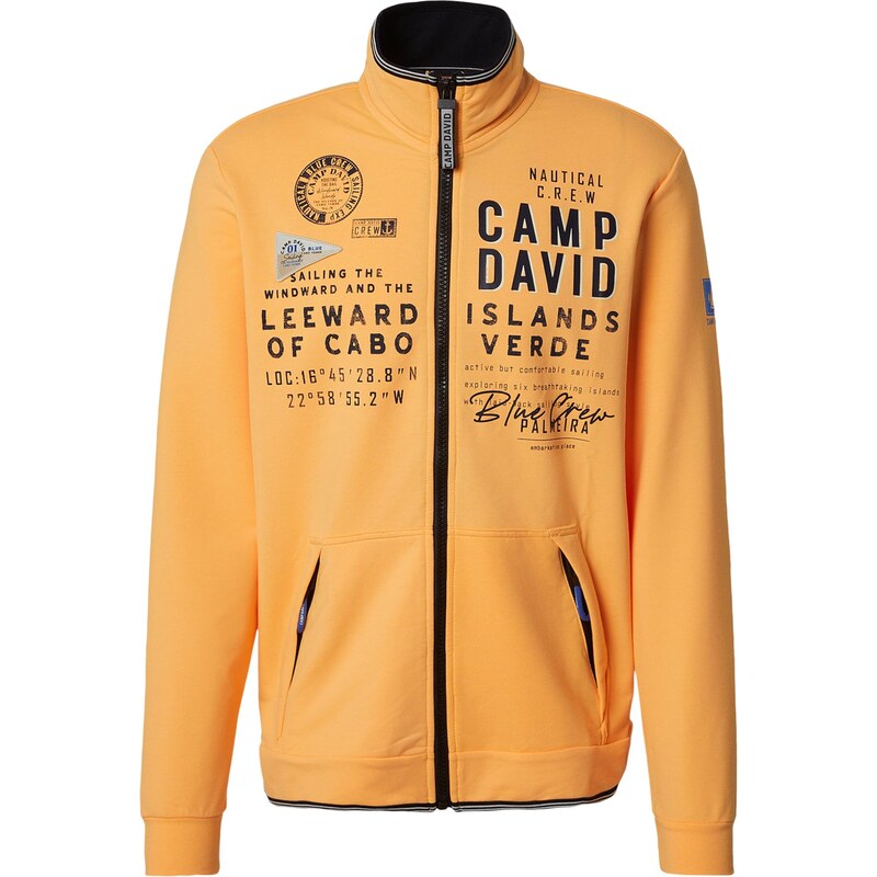 CAMP DAVID Tepláková bunda námornícka modrá / oranžová / čierna 67369163