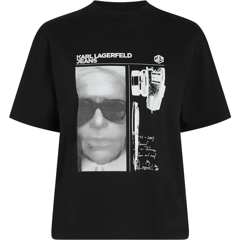 KARL LAGERFELD JEANS Tričko čierna / biela 67369235