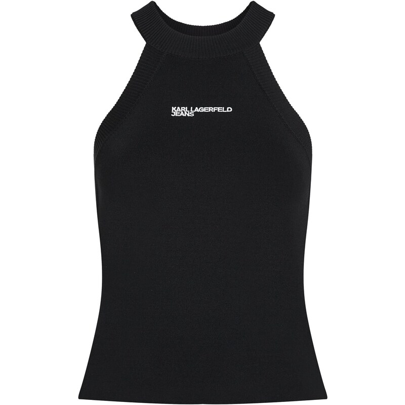 KARL LAGERFELD JEANS Vyšívaný top čierna / biela 67369234