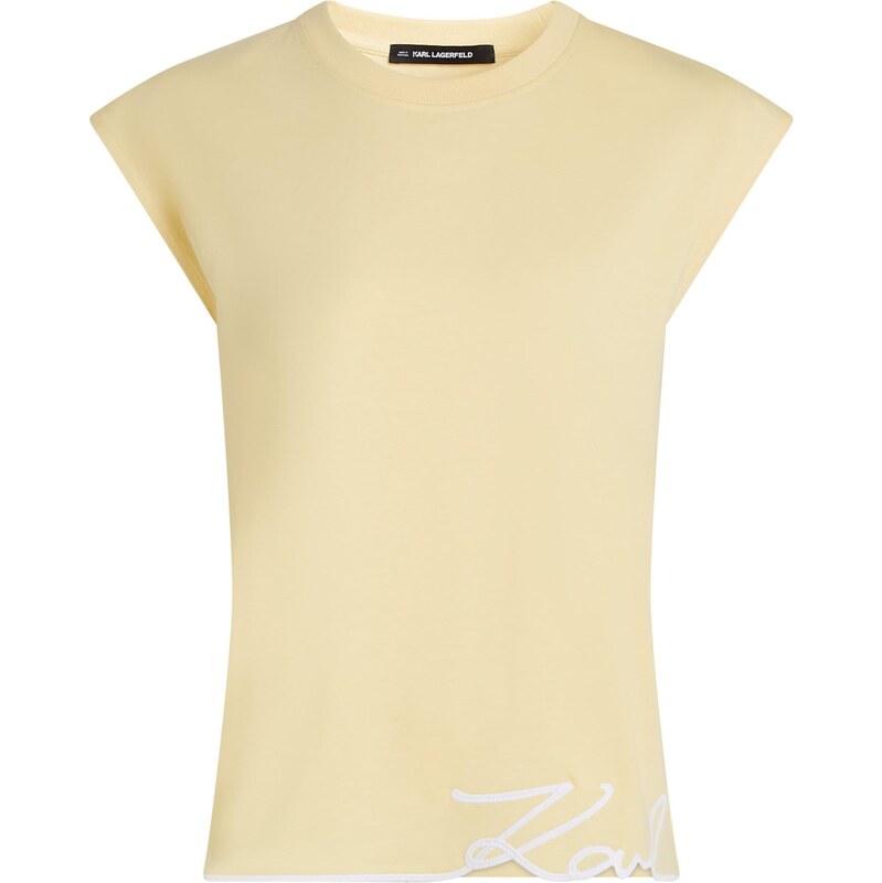 Karl Lagerfeld Tričko Signature citrónová žltá / biela 67369256