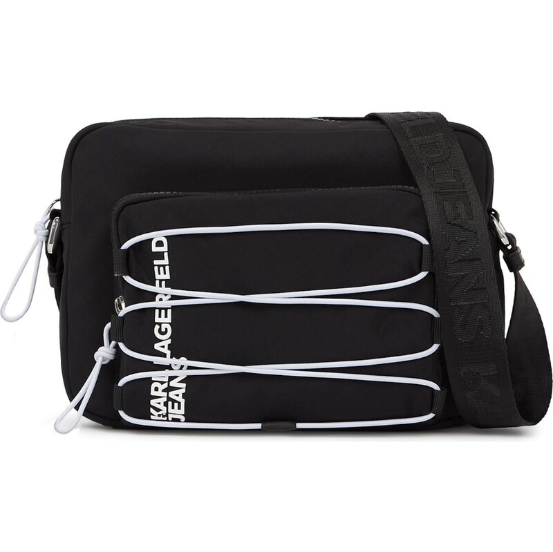 KARL LAGERFELD JEANS Taška cez rameno čierna / biela 67369261