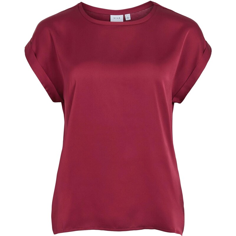 VILA Tričko VIELLETTE vínovo červená 67369299