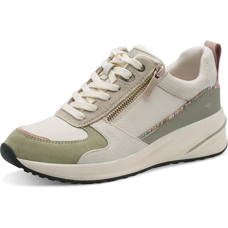 Tamaris Nízke tenisky svetlozelená / prírodná biela 67369440