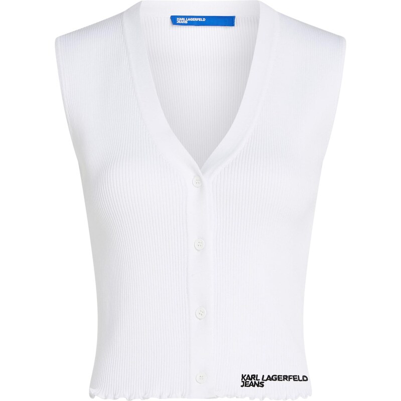 KARL LAGERFELD JEANS Pletená vesta čierna / biela 67369473