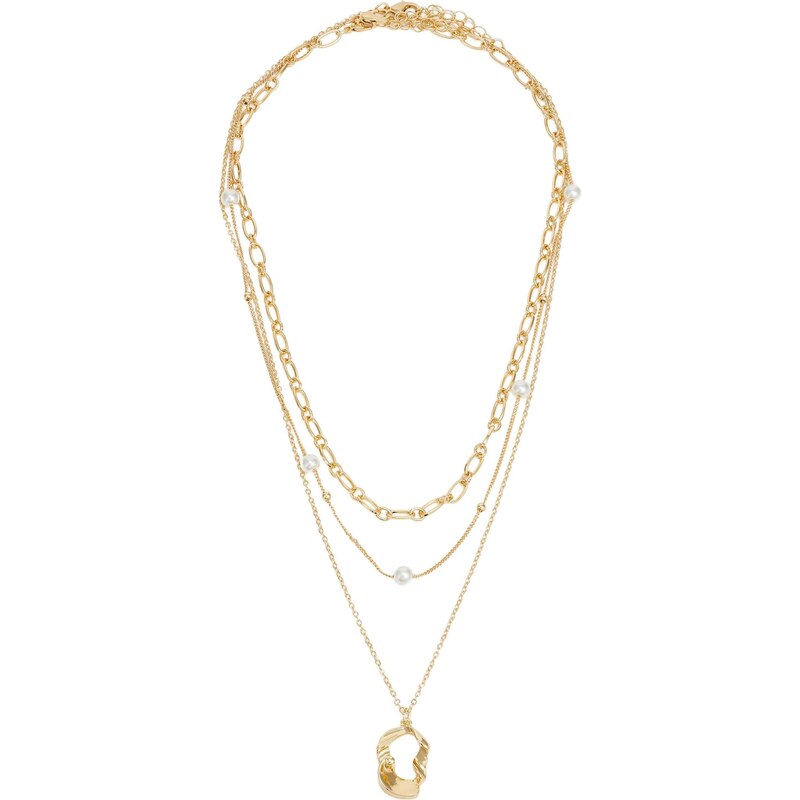 PIECES Retiazka PCRONJA zlatá / perlovo biela 67369592