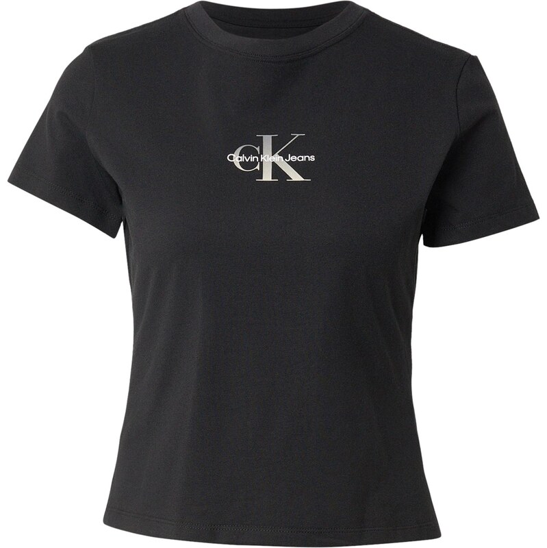 Calvin Klein Jeans Tričko svetlosivá / čierna / biela 67369611