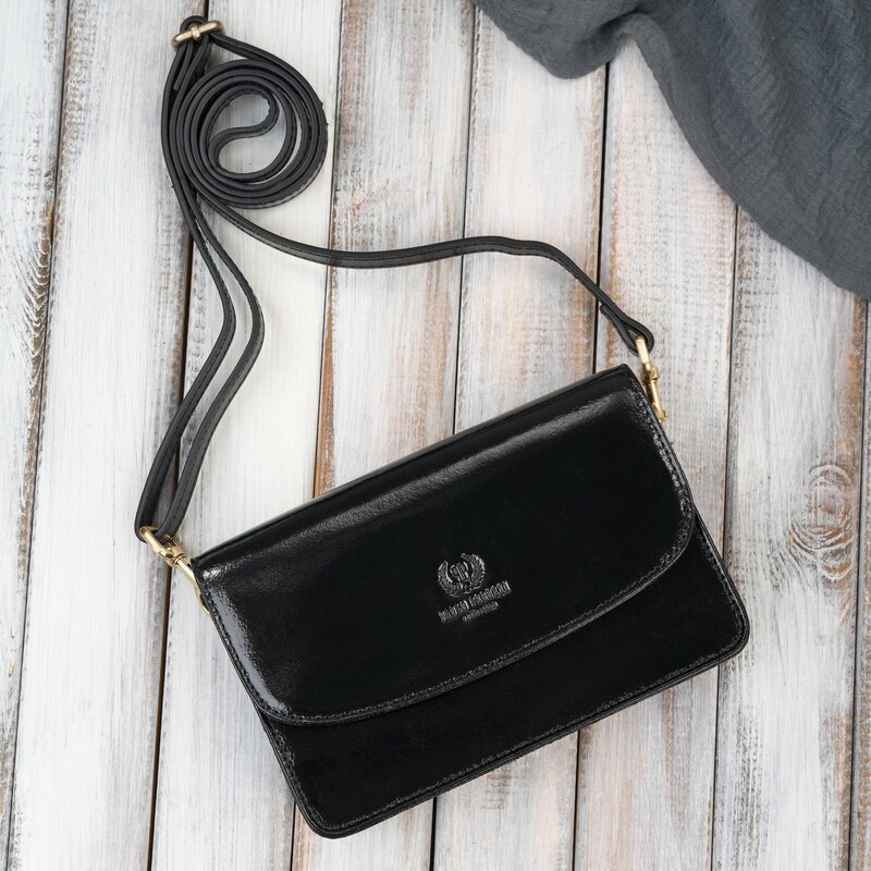 Paolo Peruzzi Dámska kožená lakovaná kabelka na rameno alebo do ruky | 67370922