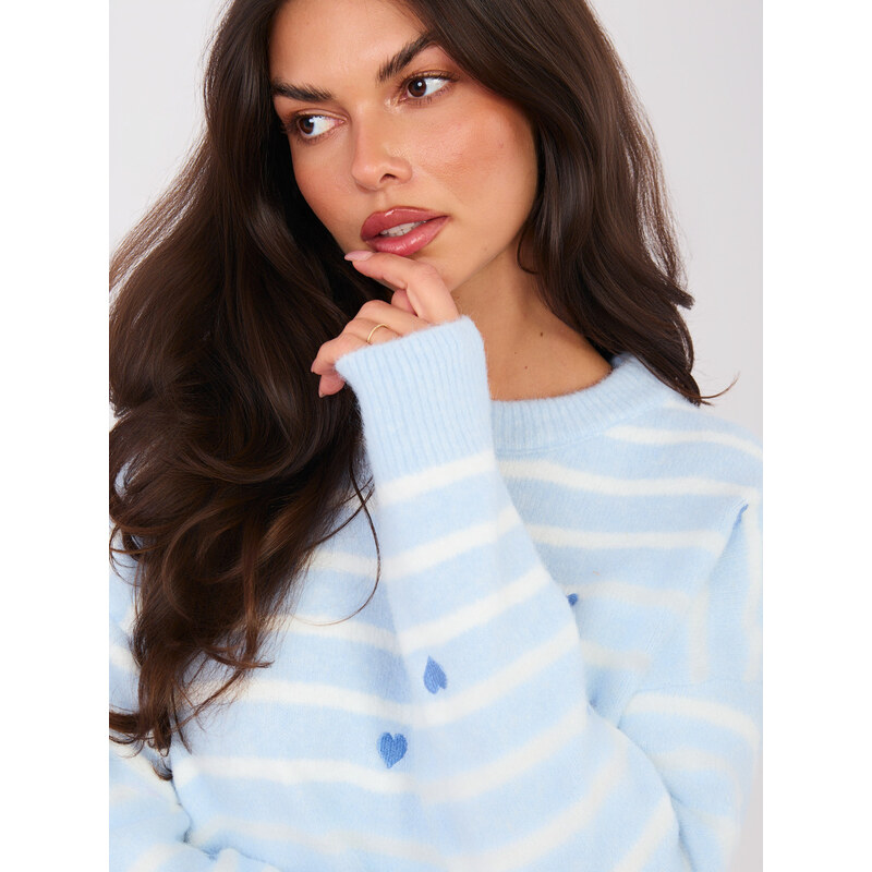 Factory Price Svetlomodrý vzorovaný sveter 67371574