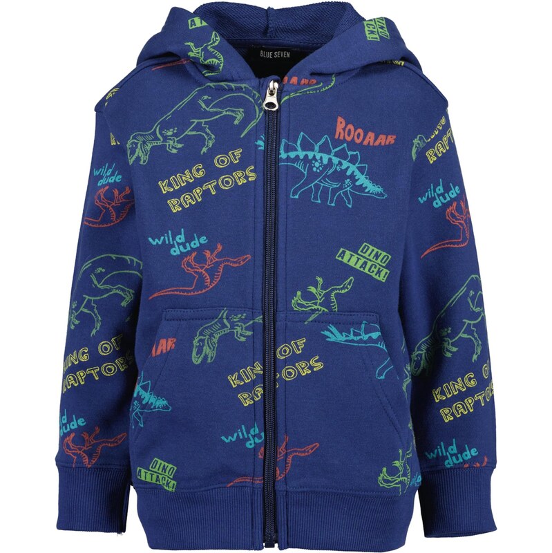 BLUE SEVEN Tepláková bunda vodová / tmavomodrá / žltá / kiwi 67377045