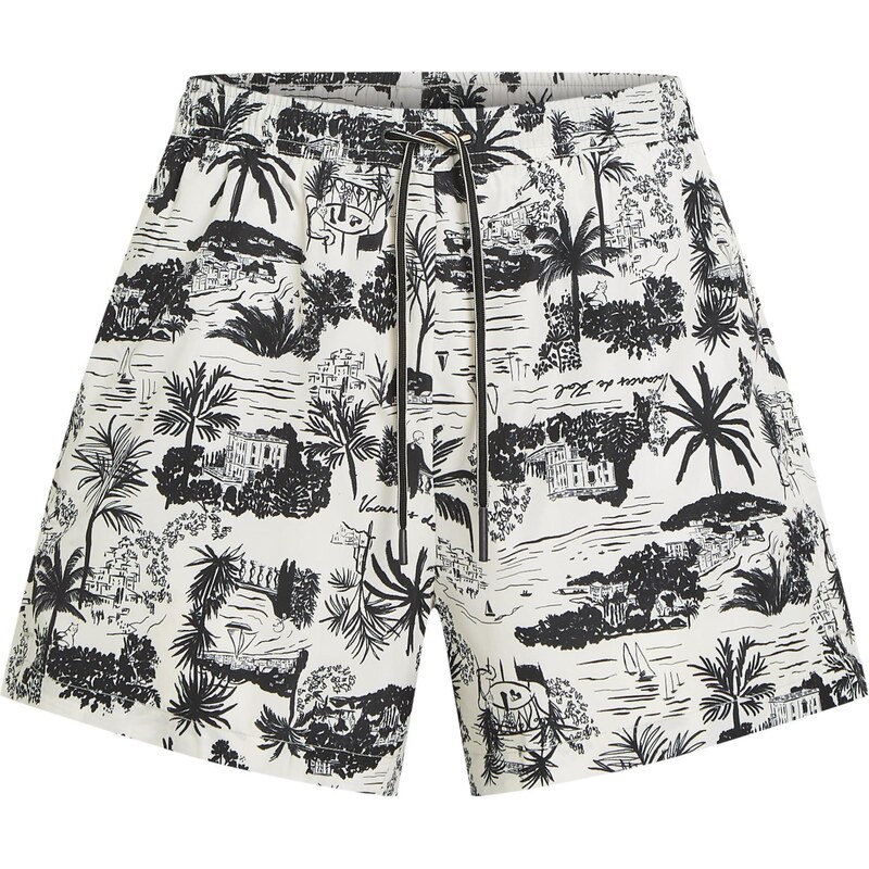 Karl Lagerfeld Plavecké šortky čierna / biela 67377101