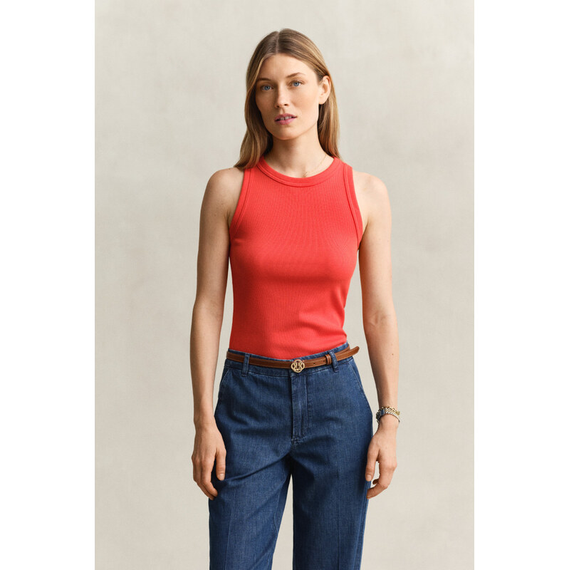 TOP GANT HIGH NECK RIB TANK TOP PERFECT RED 67371896