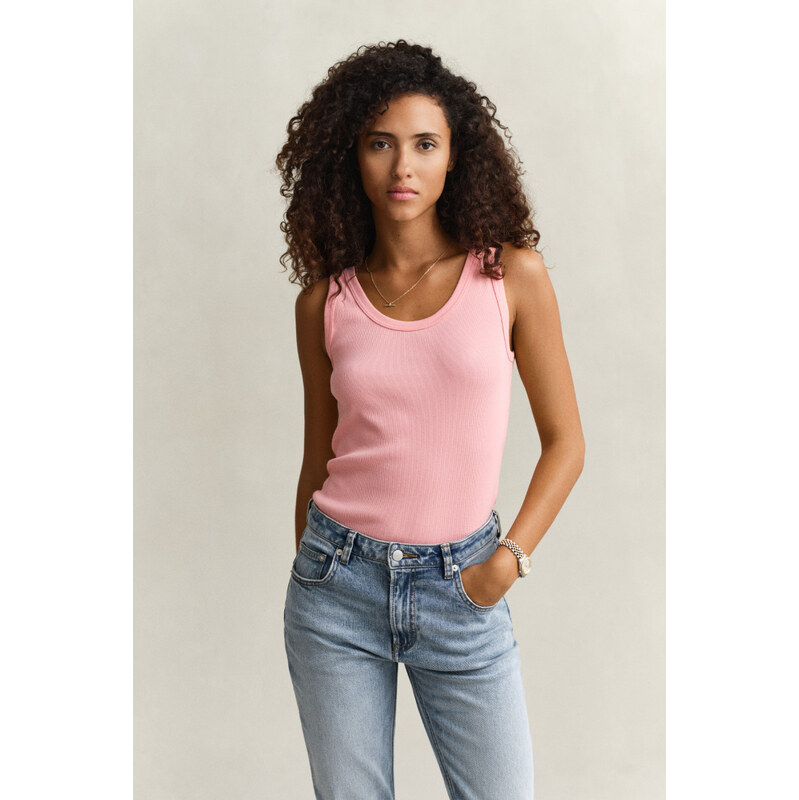 TOP GANT SLIM RIBBED TANK TOP LILLY PINK 67371897