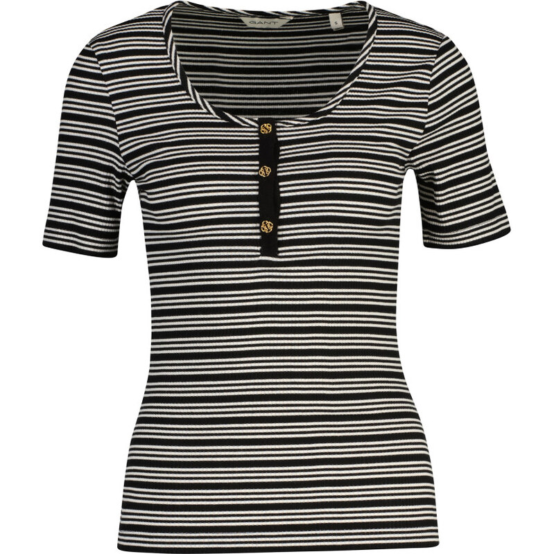 TRIČKO GANT SLIM RIBBED SS HENLEY TOP EVENING BLUE 67371899