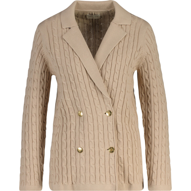 SVETER GANT CABLE KNIT CLUB BLAZER OAT BEIGE 67371914
