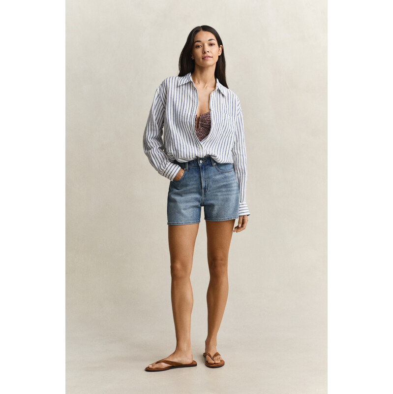 ŠORTKY GANT DENIM SHORTS SEMI LIGHT BLUE BROKEN IN 67371889