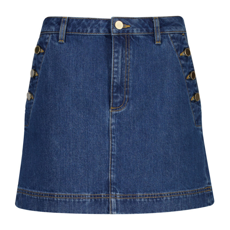 SUKŇA GANT DENIM NAUTICAL MINI SKIRT MID BLUE 67371907