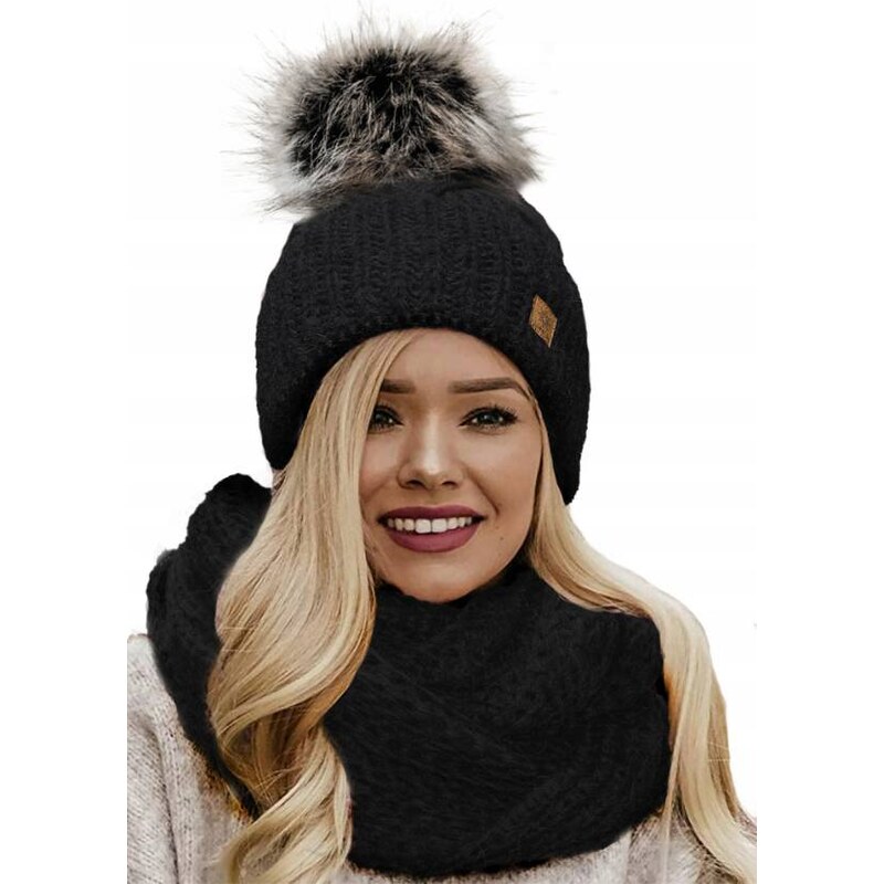 Fashionweek Zimní set čiapka a šál, pletený tunel WOOL-INES 67371934