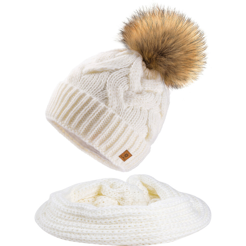 Fashionweek Zimní set čiapka a šál, pletený tunel WOOL-INES 67371939