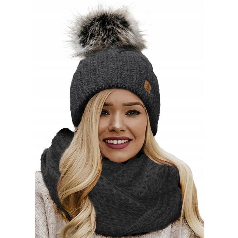 Fashionweek Zimní set čiapka a šál, pletený tunel WOOL-INES 67371937