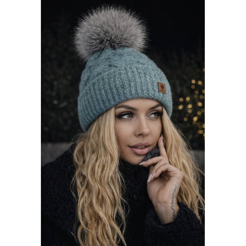 Fashionweek Moderni Vlnená zimná čiapka s bambulíflísová podšívka 48752185