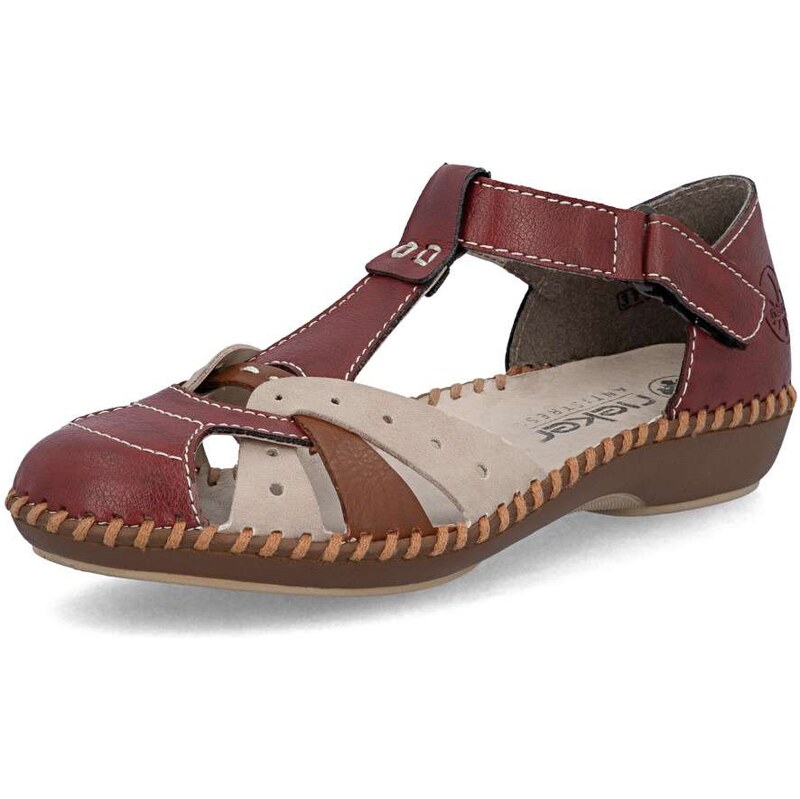 E-shop Dámske sandále RIEKER M1655-34 červená S6
