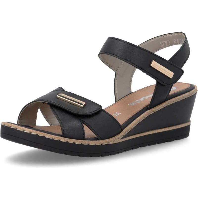 RIEKER Dámske sandále REMONTE R6266-01 čierna S6 67378503