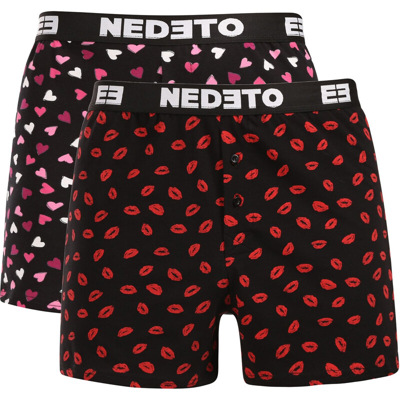 2PACK pánske trenky Nedeto Kiss and Hearts viacfarebné (2NGVL01) 67378513