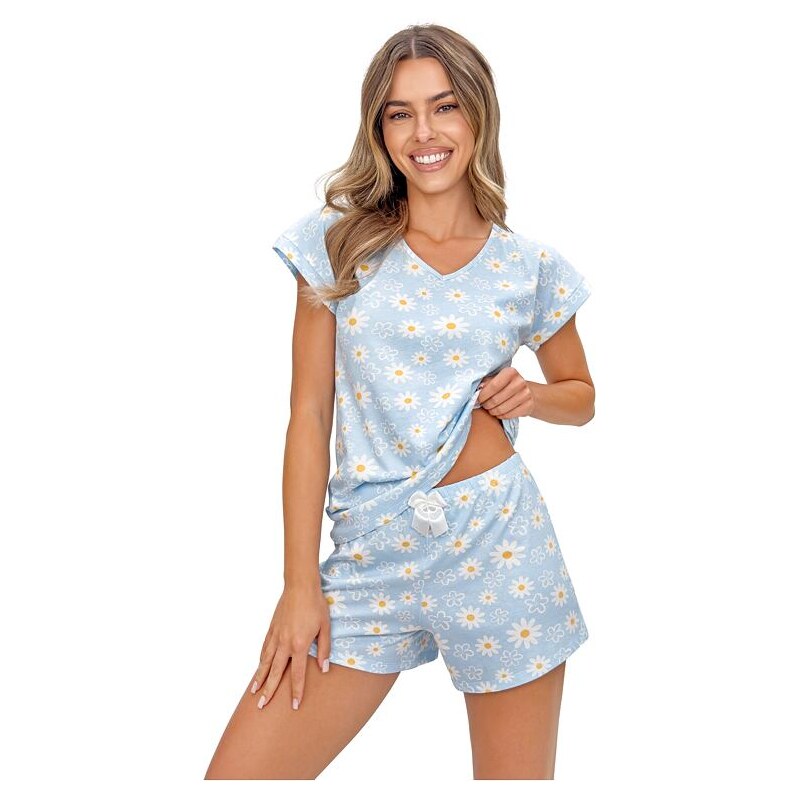 Donna Bavlnené pyžamo Margaret short modré 67378805