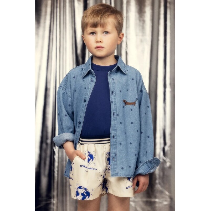 Detská riflová košeľa Mini Rodini denim dots 67379124