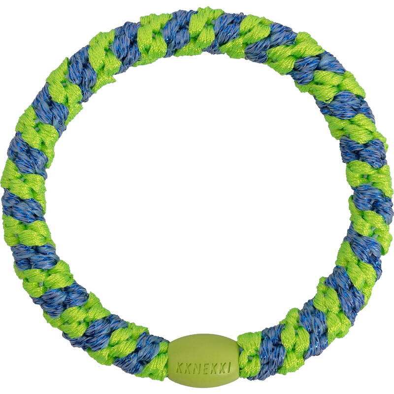 Gumička do vlasov Kknekki Stripe Lime Green Ocean Glitter 67379245