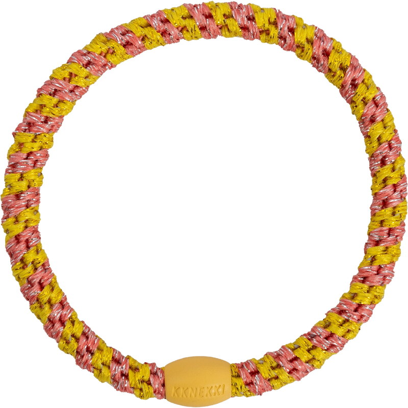 Gumička do vlasov Kknekki Slim Coral Glitter Stripe 67379279