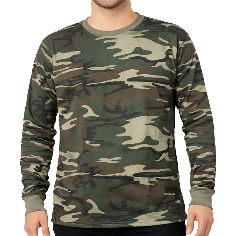 Maskáčový nátelník s dlhým rukávom Woodland 67379358