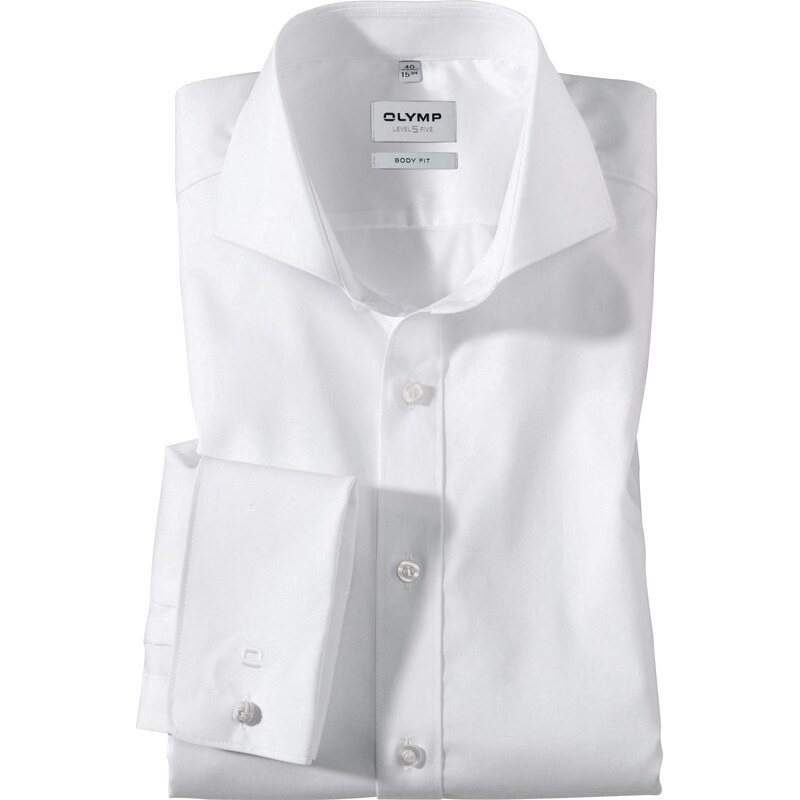 Pánska biela spoločenská košeľa Soirée OLYMP body fit predĺžený rukáv 47634951