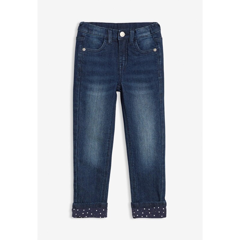 bonprix Termo džínsy, s džersejovou podšívkou, Slim Fit, farba modrá 58271895