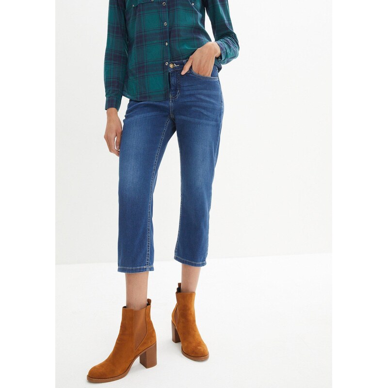 bonprix 7/8 Džínsy, komfortný streč, farba modrá 61129328