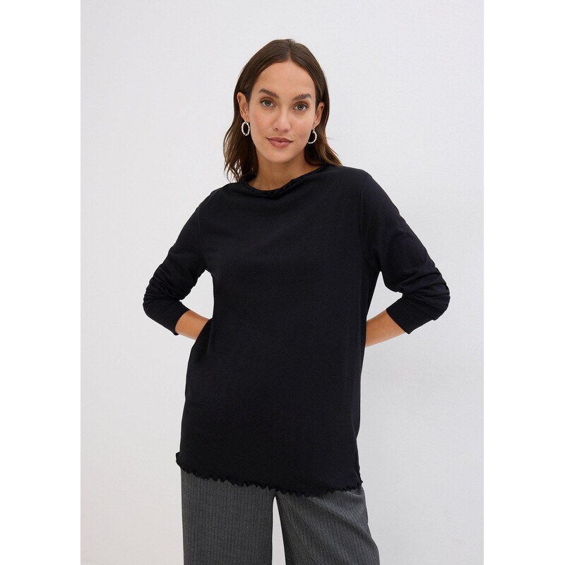 bonprix Tričko s dlhým rukávom, farba čierna 60211225