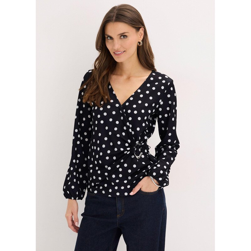 bonprix Potlačené tričko zo štruktúrovaného džerseju, farba čierna 67085306