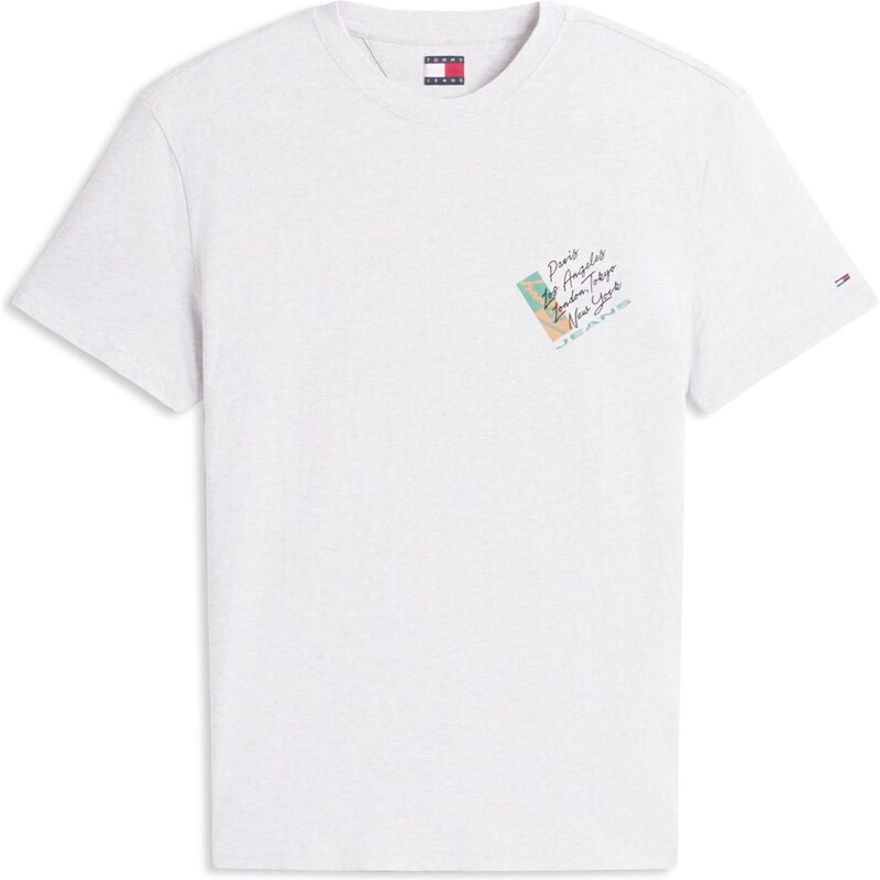 Tommy Jeans Tričko sivá melírovaná / zelená / oranžová / čierna 67392438