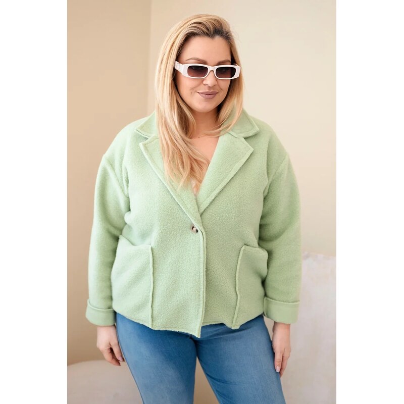 Kesi Włoski Plus size dámska bunda s vlnovou textúrou 67330701
