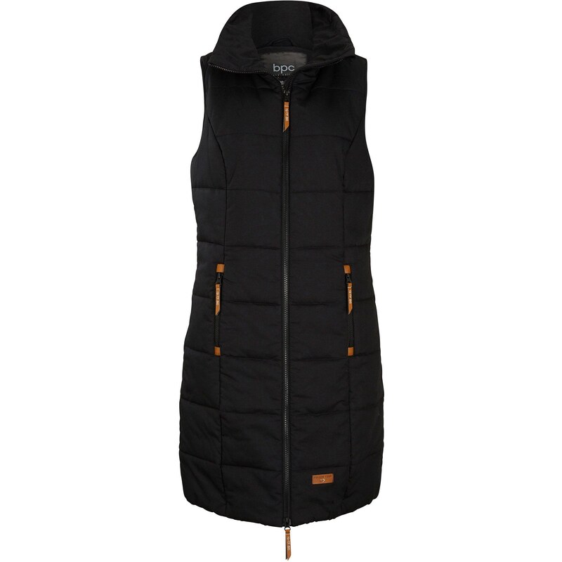 bonprix Dlhá vesta so stojačikom, farba čierna 45853392