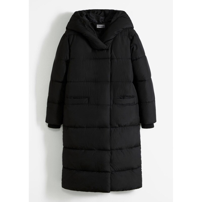 bonprix Prešívaný kabát oversize, farba čierna 44793096