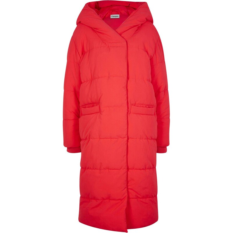 bonprix Prešívaný kabát oversize, farba červená 44793270