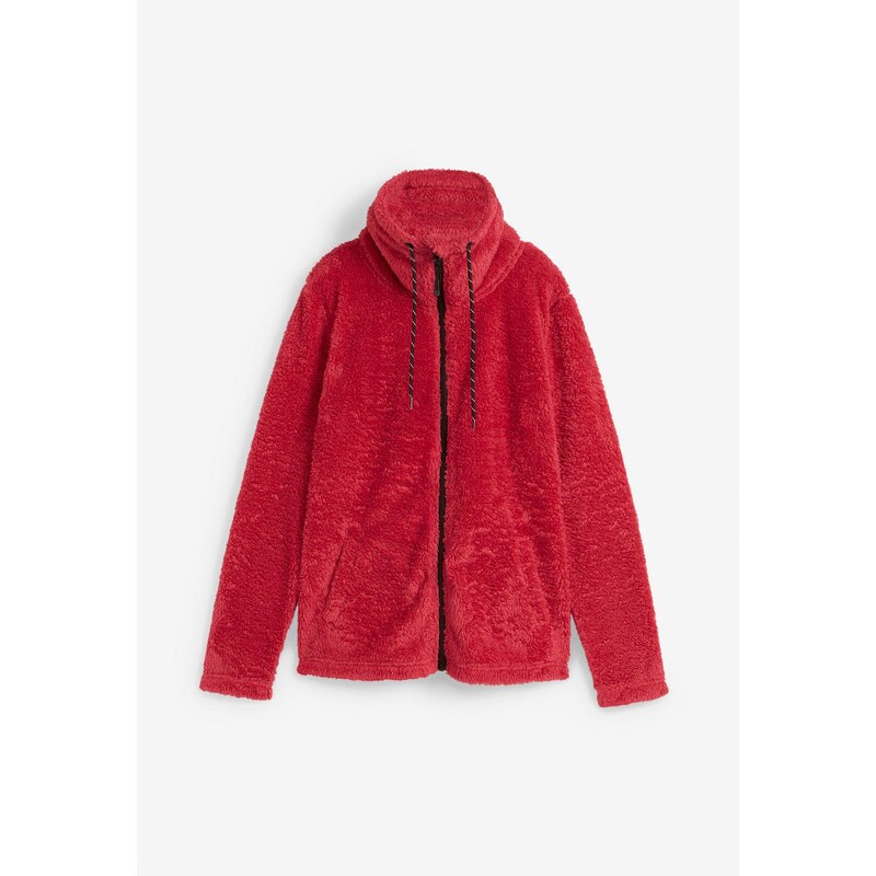 bonprix Kožušinková flísová bunda, farba červená 47086107