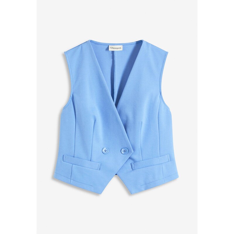 bonprix Džersejová obleková vesta, farba modrá 63478512