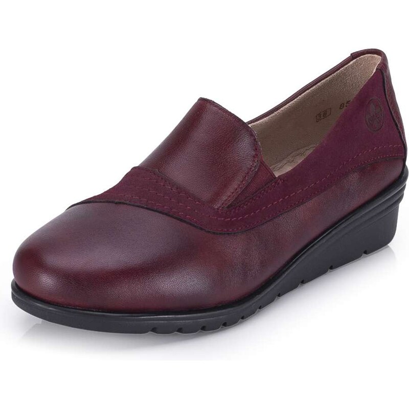 Dámske mokasíny RIEKER L5356-35 červená S6 67386042