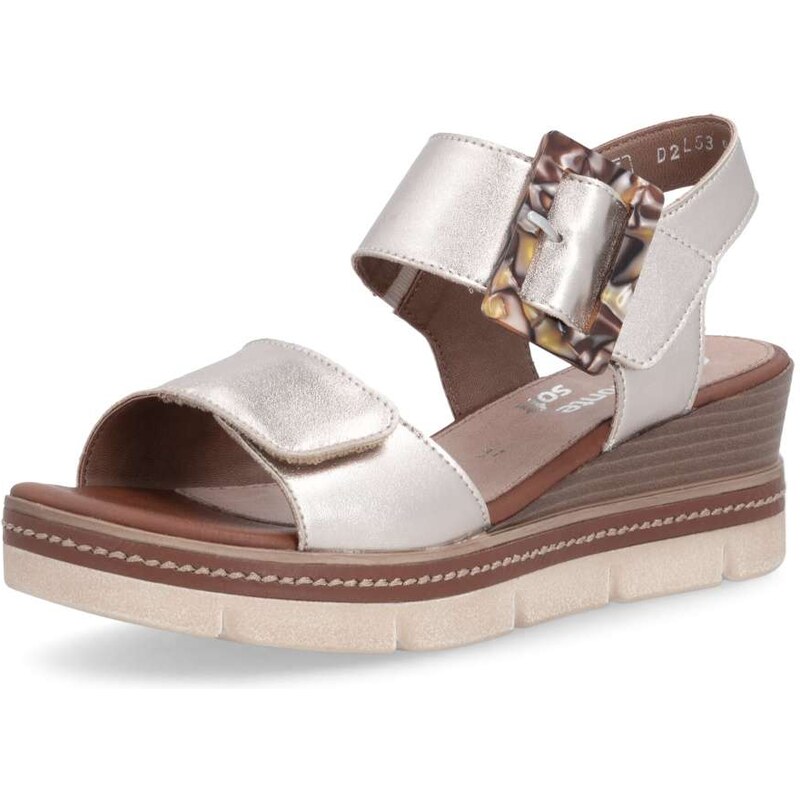 RIEKER Dámske sandále REMONTE D2L53-90 zlatá S6 67386050