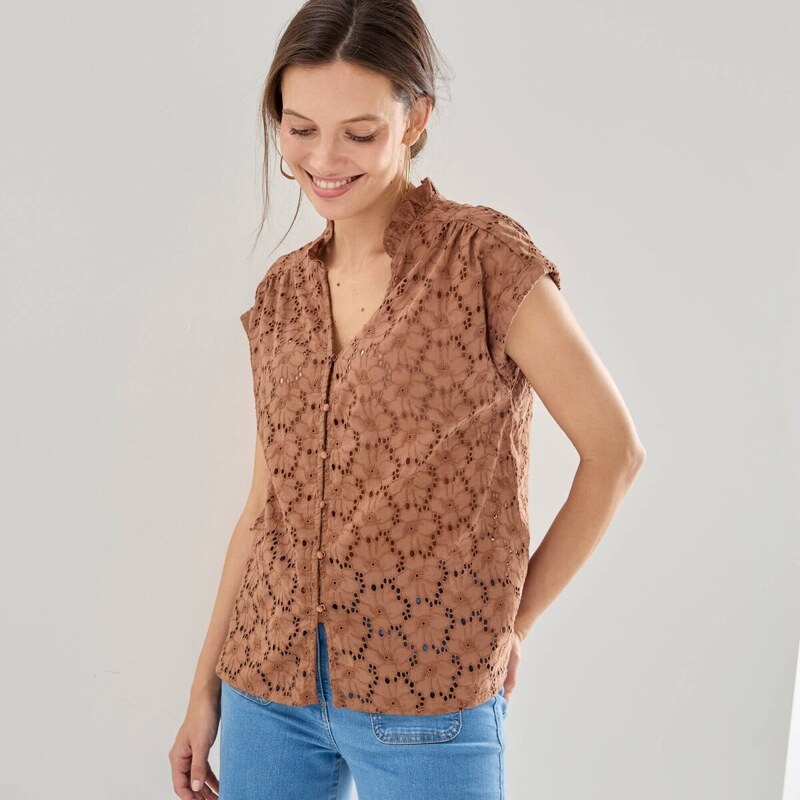 Madeirová blúzka s výstrihom do V oriešková 052 Blancheporte 67387702