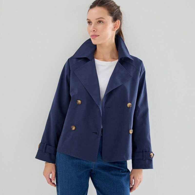 Krátky nepremokavý trenčkot nám.modrá 054 Blancheporte 67387700