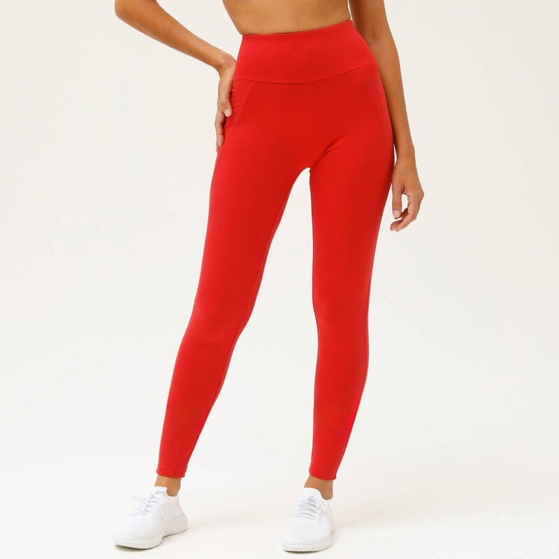 Jednofarebné športové legíny s vysokým pásom červená 036 Blancheporte 67387767