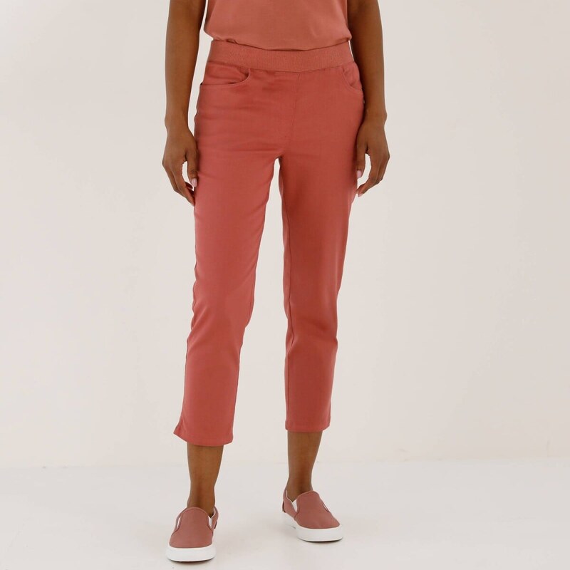 Pohodlné 3/4 nohavice s pružným pásom ružové drevo 054 Blancheporte 67387866